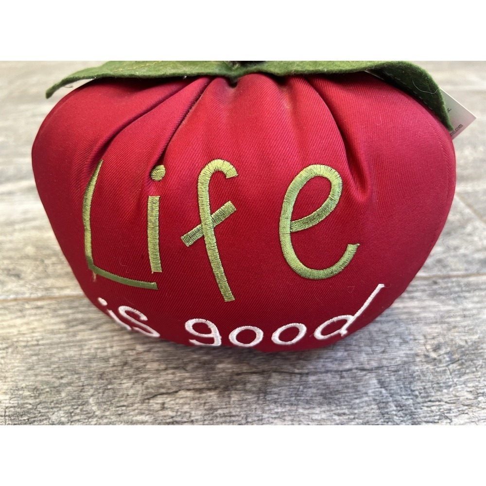 Cracker Barrel‎ Fabric Apple Doorstop Life is good Embroidered Teacher Gift NWT